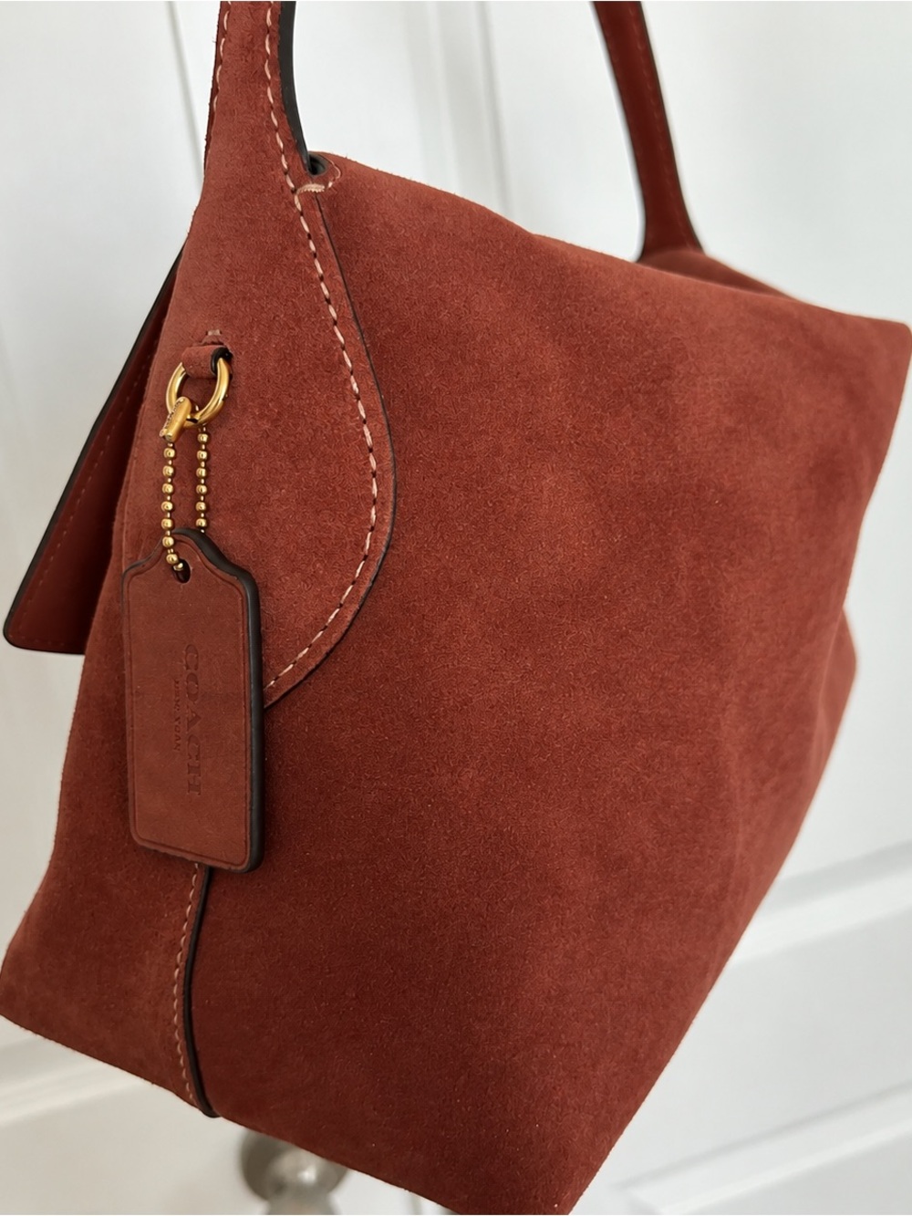 Coach Suede Shoulder Bag in Rust